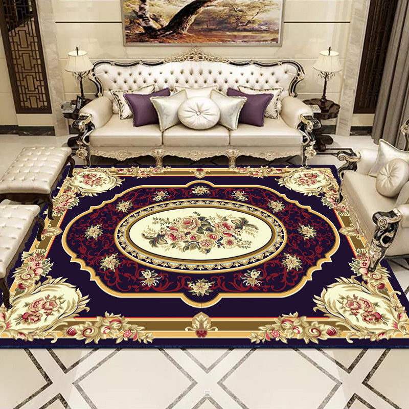 Olden Floral Patterned Rug Multi Color Synthetics Area Rug Non-Slip Backing Pet Friendly Carpet for Parlor Coffee Clearhalo 'Area Rug' 'Rugs' 'Vintage' Rug' 2242670
