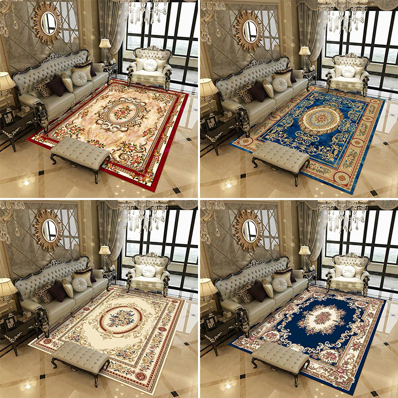 Multi Colored Retro Rug Polypropylene Floral Pattern Area Carpet Anti-Slip Backing Washable Easy Care Rug for Decor Clearhalo 'Area Rug' 'Rugs' 'Vintage' Rug' 2242690