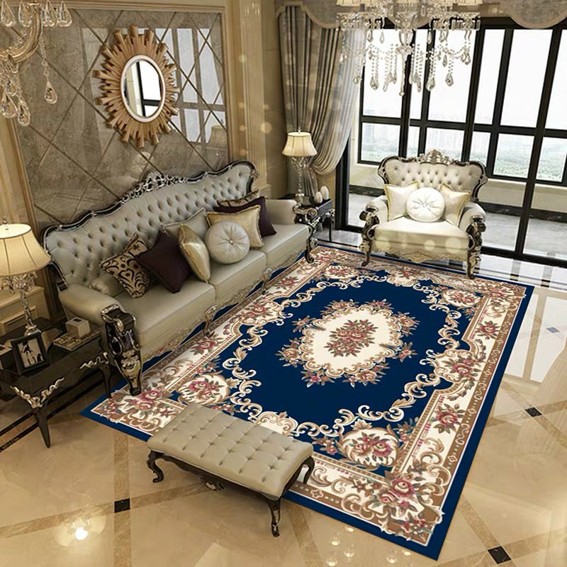 Multi Colored Retro Rug Polypropylene Floral Pattern Area Carpet Anti-Slip Backing Washable Easy Care Rug for Decor Clearhalo 'Area Rug' 'Rugs' 'Vintage' Rug' 2242692