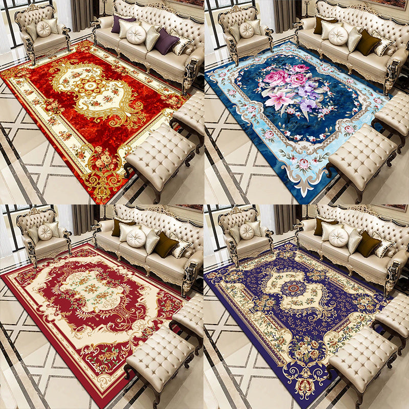 Multi-Colored Living Room Rug Americana Floral Pattern Carpet Synthetics Easy Care Non-Slip Rug Clearhalo 'Area Rug' 'Rugs' 'Vintage' Rug' 2242711