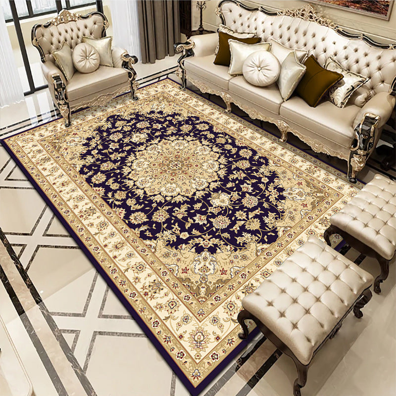 Multi-Colored Living Room Rug Americana Floral Pattern Carpet Synthetics Easy Care Non-Slip Rug Khaki Clearhalo 'Area Rug' 'Rugs' 'Vintage' Rug' 2242720