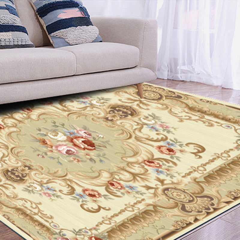 Shabby Chic Floral Print Rug Multi-Color Polyster Area Rug Anti-Slip Pet Friendly Carpet for Living Room Clearhalo 'Area Rug' 'Rugs' 'Vintage' Rug' 2242724