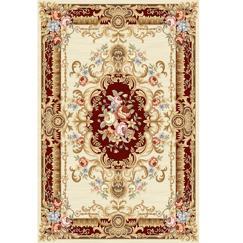 Shabby Chic Floral Print Rug Multi-Color Polyster Area Rug Anti-Slip Pet Friendly Carpet for Living Room Clearhalo 'Area Rug' 'Rugs' 'Vintage' Rug' 2242726