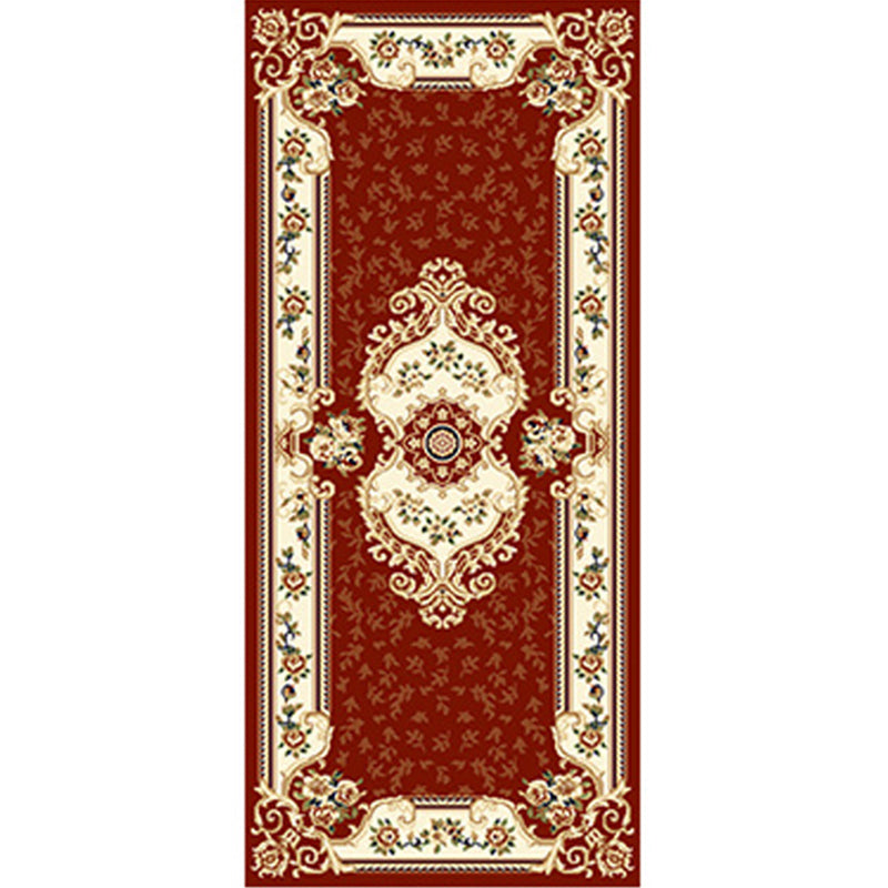 Multi Colored Western Rug Polyster Floral Printed Indoor Rug Pet Friendly Easy Care Washable Carpet for Bedroom Red Clearhalo 'Area Rug' 'Rugs' 'Vintage' Rug' 2242765