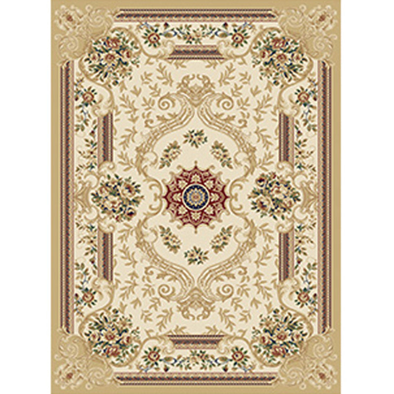 Multi Colored Western Rug Polyster Floral Printed Indoor Rug Pet Friendly Easy Care Washable Carpet for Bedroom Beige 5'3" x 7'7" Clearhalo 'Area Rug' 'Rugs' 'Vintage' Rug' 2242768