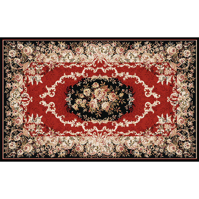 Southwestern Living Room Rug Multi Colored Floral Printed Area Carpet Polyster Non-Slip Backing Easy Care Rug Clearhalo 'Area Rug' 'Rugs' 'Vintage' Rug' 2242784
