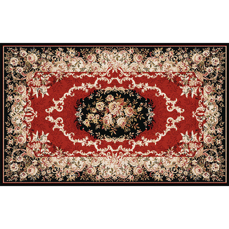 Southwestern Living Room Rug Multi Colored Floral Printed Area Carpet Polyster Non-Slip Backing Easy Care Rug Clearhalo 'Area Rug' 'Rugs' 'Vintage' Rug' 2242784