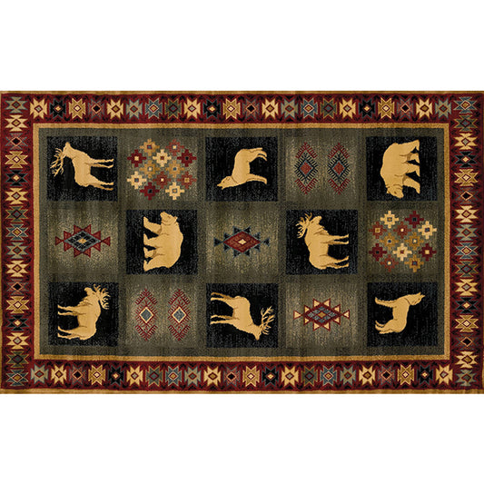 Olden Living Room Rug Multi Color Animal Print Rug Synthetics Non-Slip Backing Washable Stain-Resistant Carpet Clearhalo 'Area Rug' 'Rugs' 'Vintage' Rug' 2242793