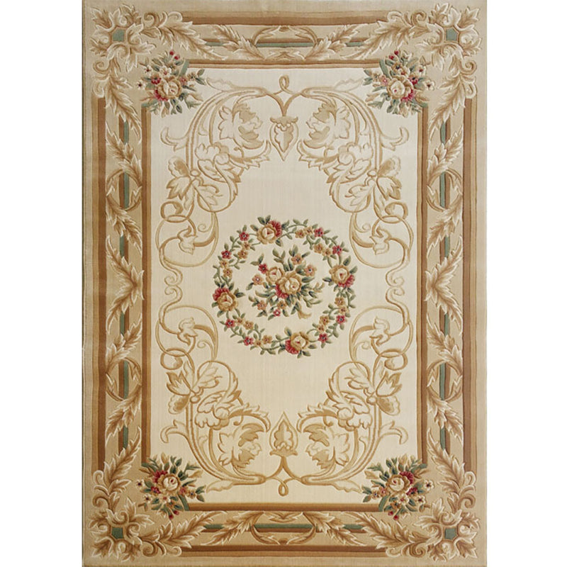 Multi-Colored Olden Rug Polypropylene Floral Printed Area Carpet Non-Slip Backing Pet Friendly Rug for Decoration Khaki Clearhalo 'Area Rug' 'Rugs' 'Shabby Chic' Rug' 2242815