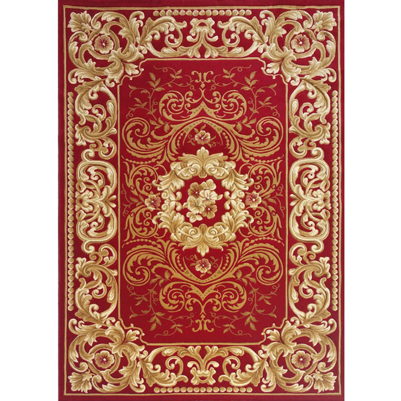 Multi-Colored Olden Rug Polypropylene Floral Printed Area Carpet Non-Slip Backing Pet Friendly Rug for Decoration Brick Red Clearhalo 'Area Rug' 'Rugs' 'Shabby Chic' Rug' 2242817