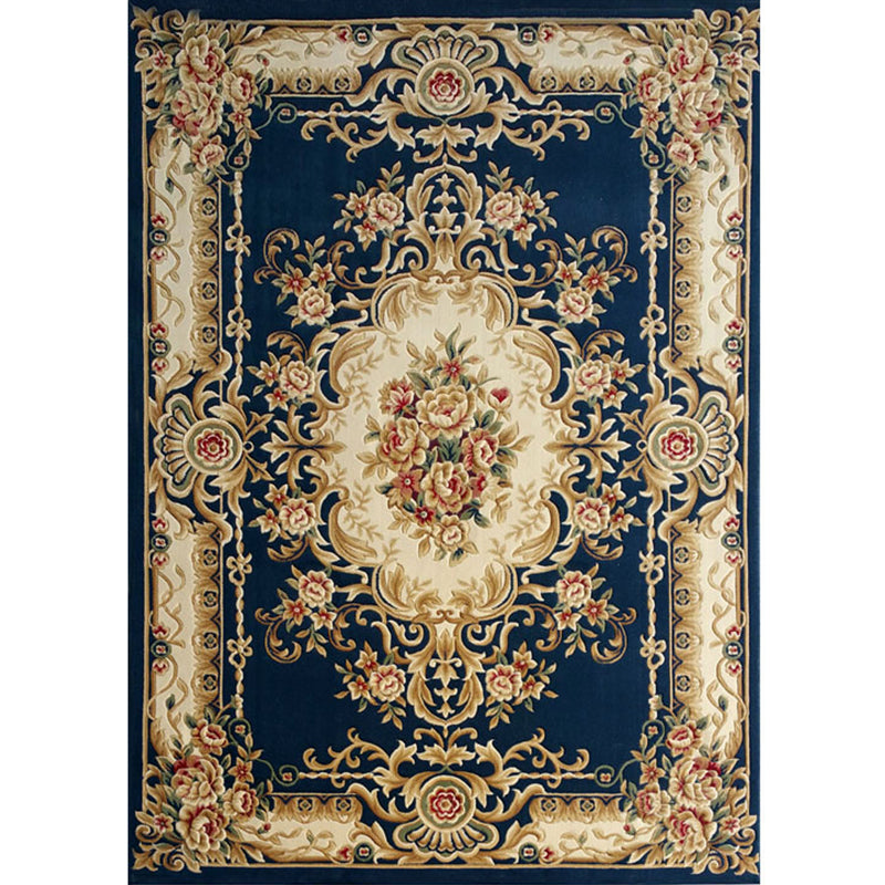 Multi-Colored Olden Rug Polypropylene Floral Printed Area Carpet Non-Slip Backing Pet Friendly Rug for Decoration Navy Clearhalo 'Area Rug' 'Rugs' 'Shabby Chic' Rug' 2242819