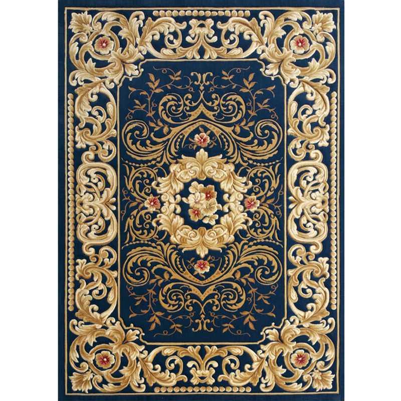 Multi-Colored Olden Rug Polypropylene Floral Printed Area Carpet Non-Slip Backing Pet Friendly Rug for Decoration Dark Blue Clearhalo 'Area Rug' 'Rugs' 'Shabby Chic' Rug' 2242821