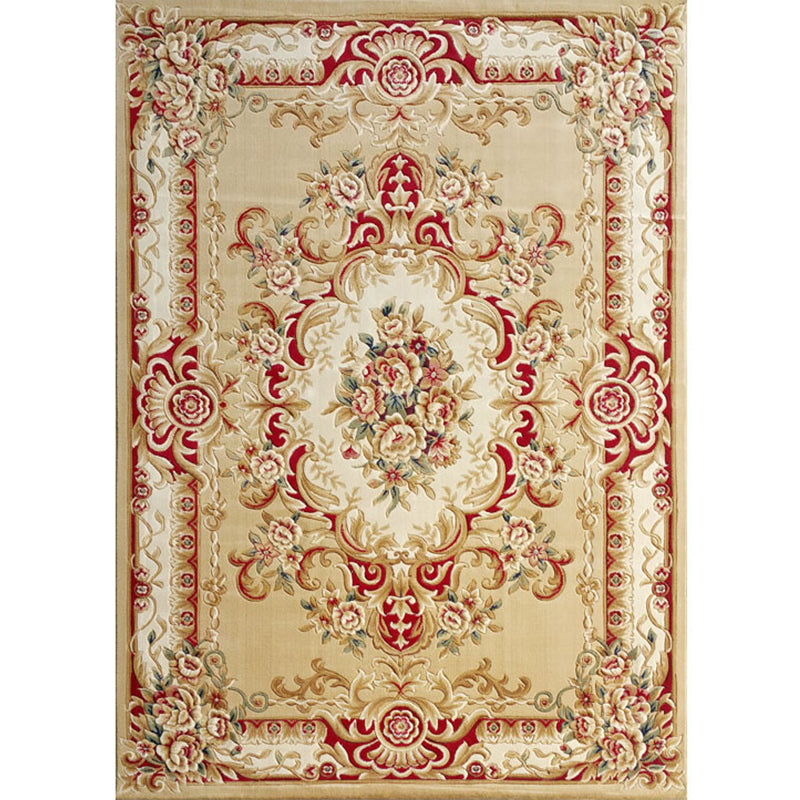 Multi-Colored Olden Rug Polypropylene Floral Printed Area Carpet Non-Slip Backing Pet Friendly Rug for Decoration Beige 5'3" x 7'7" Clearhalo 'Area Rug' 'Rugs' 'Shabby Chic' Rug' 2242822