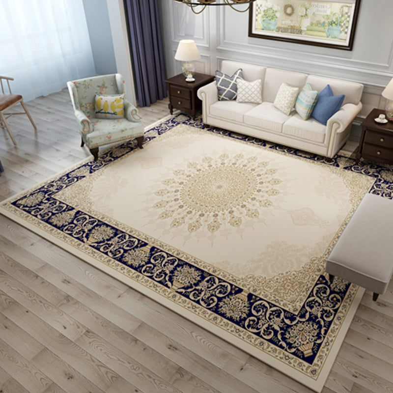 Southwestern Geo Rug Multi Color Synthetics Indoor Rug Pet Friendly Non-Slip Washable Area Carpet for Parlor Beige 5'3" x 7'7" Clearhalo 'Area Rug' 'Rugs' 'Shabby Chic' Rug' 2242829