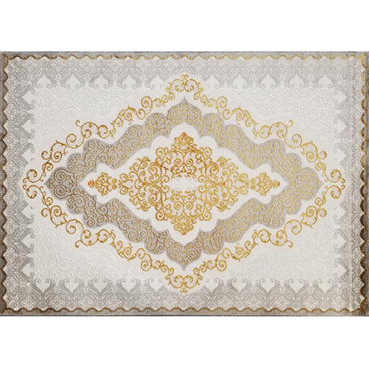 Vintage Living Room Rug Multi-Color Polypropylene Area Carpet Pet Friendly Machine Washable Rug Light Yellow Clearhalo 'Area Rug' 'Rugs' 'Shabby Chic' Rug' 2242835