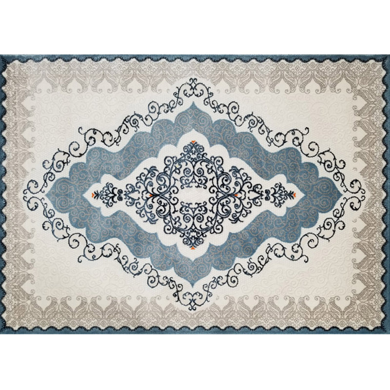 Vintage Living Room Rug Multi-Color Polypropylene Area Carpet Pet Friendly Machine Washable Rug Gray Blue Clearhalo 'Area Rug' 'Rugs' 'Shabby Chic' Rug' 2242843