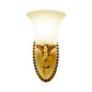 Frosted Glass Brass Wall Sconce Bell 1/2-Bulb Vintage Wall Light Fixture with Elliptical Backplate for Study Clearhalo 'Wall Lamps & Sconces' 'Wall Lights' Lighting' 224285