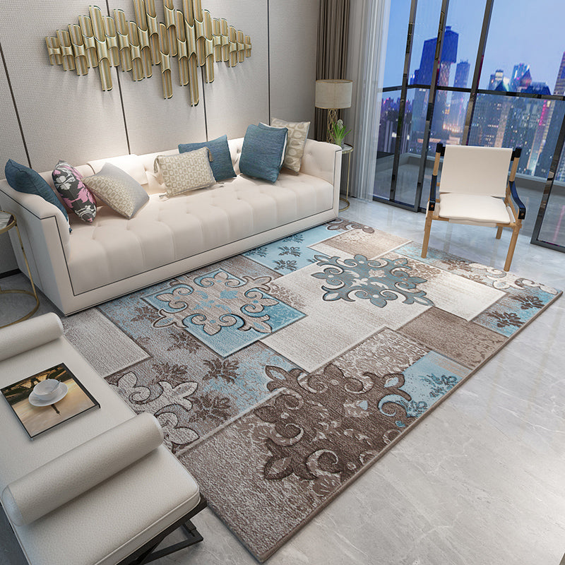 Classic Multicolor Olden Rug Synthetics Geometric Print Area Rug Pet Friendly Machine Washable Carpet for Parlor Gray Blue Clearhalo 'Area Rug' 'Rugs' 'Shabby Chic' Rug' 2242854