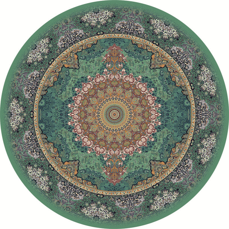 Moroccan Tribal Print Rug Multi-Color Polyster Area Carpet Non-Slip Backing Washable Indoor Rug for Parlor Green Clearhalo 'Area Rug' 'Moroccan' 'Rugs' Rug' 2242862