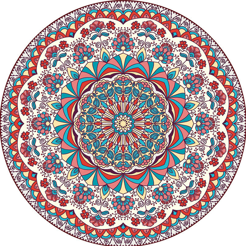 Moroccan Tribal Print Rug Multi-Color Polyster Area Carpet Non-Slip Backing Washable Indoor Rug for Parlor Pink Clearhalo 'Area Rug' 'Moroccan' 'Rugs' Rug' 2242863