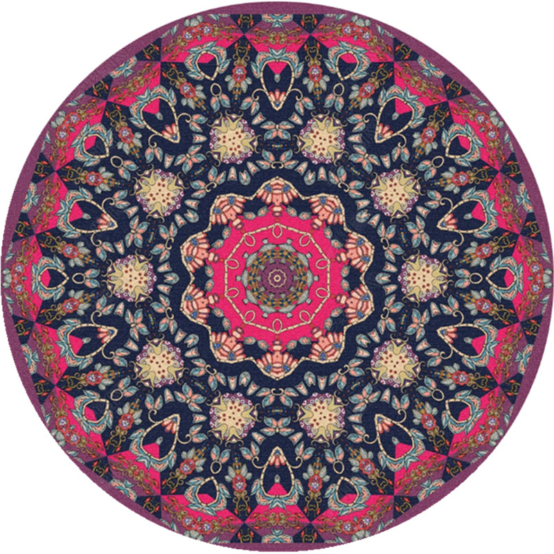 Moroccan Tribal Print Rug Multi-Color Polyster Area Carpet Non-Slip Backing Washable Indoor Rug for Parlor Rose Red Clearhalo 'Area Rug' 'Moroccan' 'Rugs' Rug' 2242867