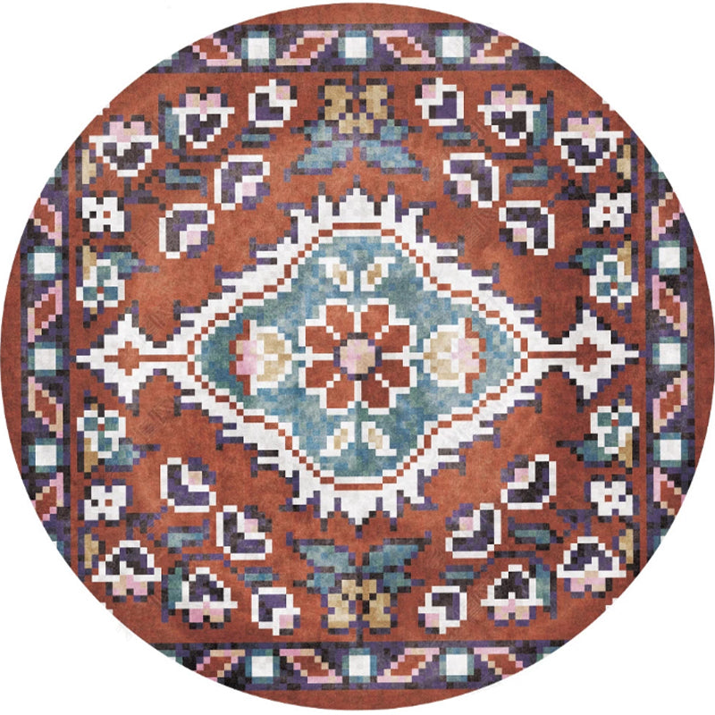 Moroccan Tribal Print Rug Multi-Color Polyster Area Carpet Non-Slip Backing Washable Indoor Rug for Parlor Burgundy Clearhalo 'Area Rug' 'Moroccan' 'Rugs' Rug' 2242869