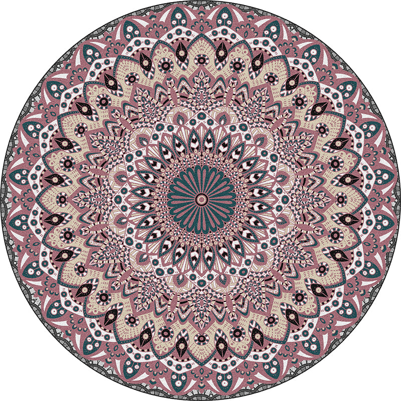 Moroccan Tribal Print Rug Multi-Color Polyster Area Carpet Non-Slip Backing Washable Indoor Rug for Parlor Purple Clearhalo 'Area Rug' 'Moroccan' 'Rugs' Rug' 2242871