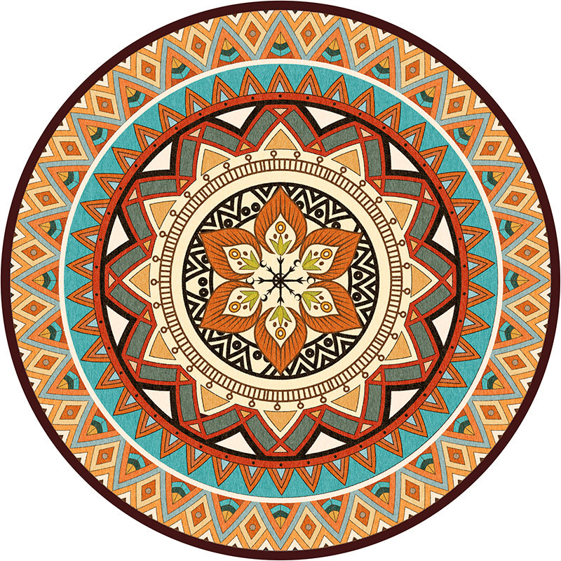 Moroccan Tribal Print Rug Multi-Color Polyster Area Carpet Non-Slip Backing Washable Indoor Rug for Parlor Brown Clearhalo 'Area Rug' 'Moroccan' 'Rugs' Rug' 2242877