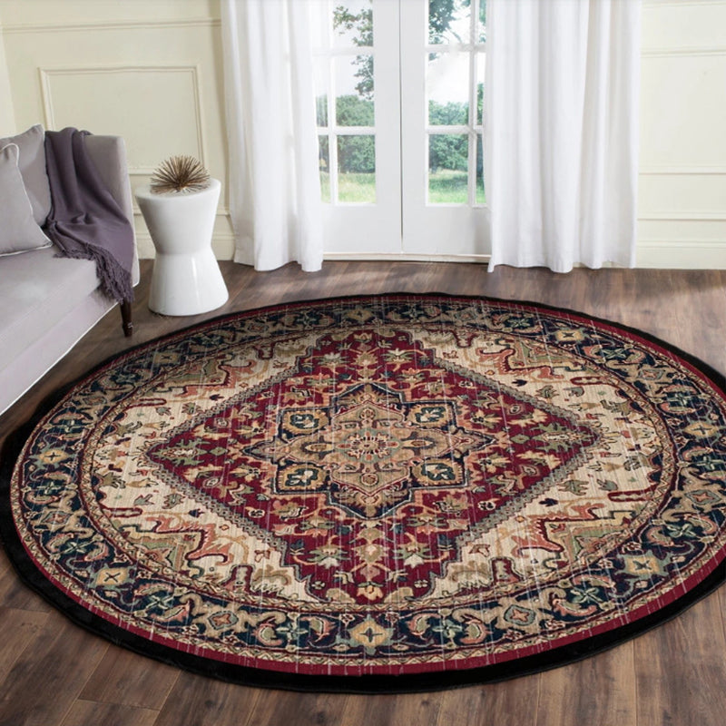 Multi-Color Living Room Rug Oriental Tribal Patterned Rug Synthetics Pet Friendly Easy Care Carpet Burgundy Clearhalo 'Area Rug' 'Moroccan' 'Rugs' Rug' 2242880