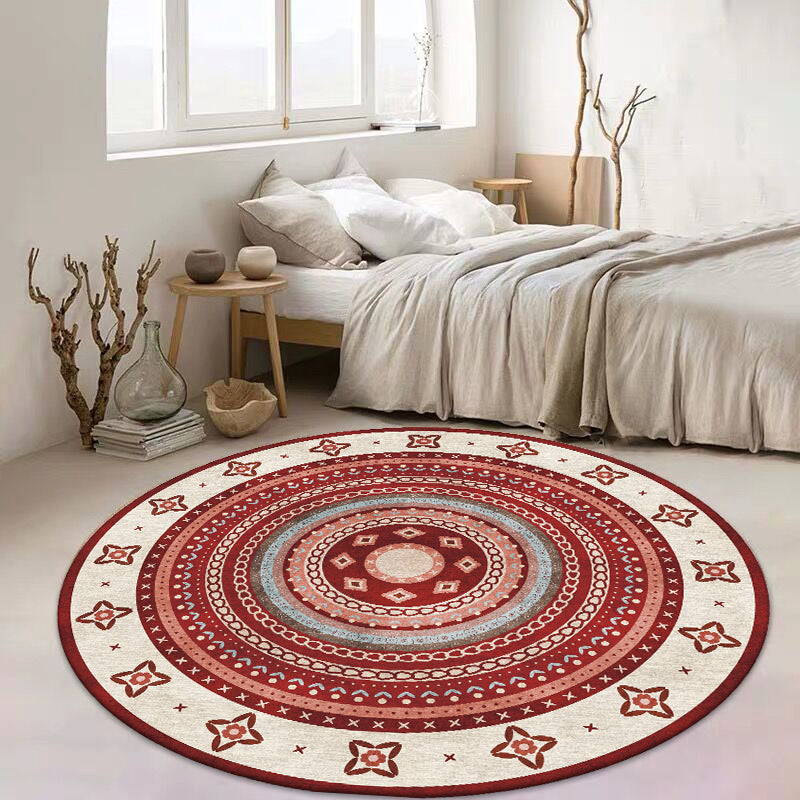 Multi Colored Moroccan Rug Polypropylene Tribal Print Carpet Non-Slip Backing Pet Friendly Indoor Rug for Bedroom Clearhalo 'Area Rug' 'Moroccan' 'Rugs' Rug' 2242886