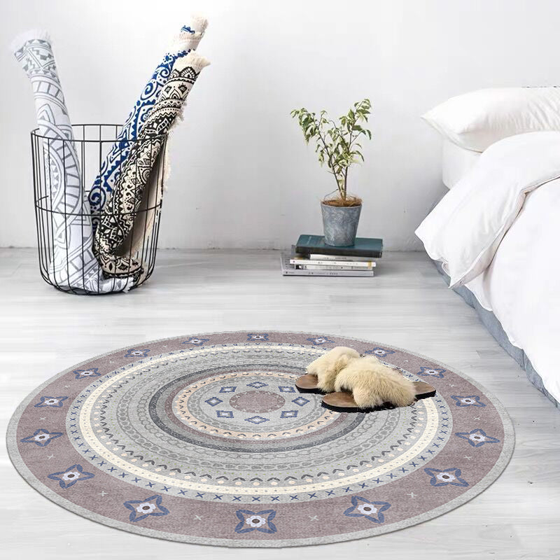 Multi Colored Moroccan Rug Polypropylene Tribal Print Carpet Non-Slip Backing Pet Friendly Indoor Rug for Bedroom Clearhalo 'Area Rug' 'Moroccan' 'Rugs' Rug' 2242890
