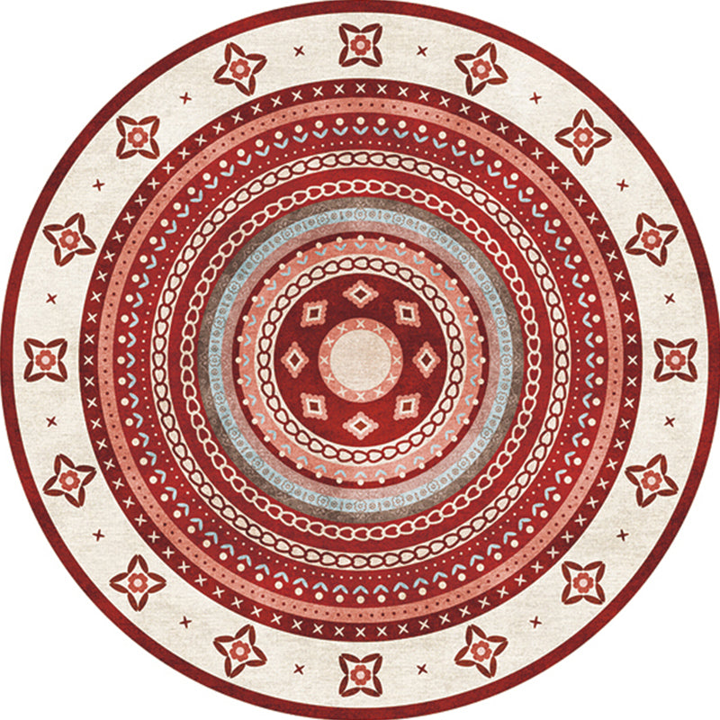 Multi Colored Moroccan Rug Polypropylene Tribal Print Carpet Non-Slip Backing Pet Friendly Indoor Rug for Bedroom Orange Red Clearhalo 'Area Rug' 'Moroccan' 'Rugs' Rug' 2242891