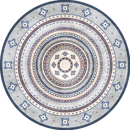 Multi Colored Moroccan Rug Polypropylene Tribal Print Carpet Non-Slip Backing Pet Friendly Indoor Rug for Bedroom Grey Clearhalo 'Area Rug' 'Moroccan' 'Rugs' Rug' 2242895