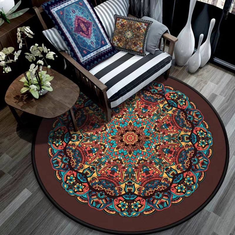 Vintage Multi Color Tribal Rug Polypropylene Americana Carpet Anti-Slip Pet Friendly Stain-Resistant Rug for Parlor Coffee Clearhalo 'Area Rug' 'Moroccan' 'Rugs' Rug' 2242900