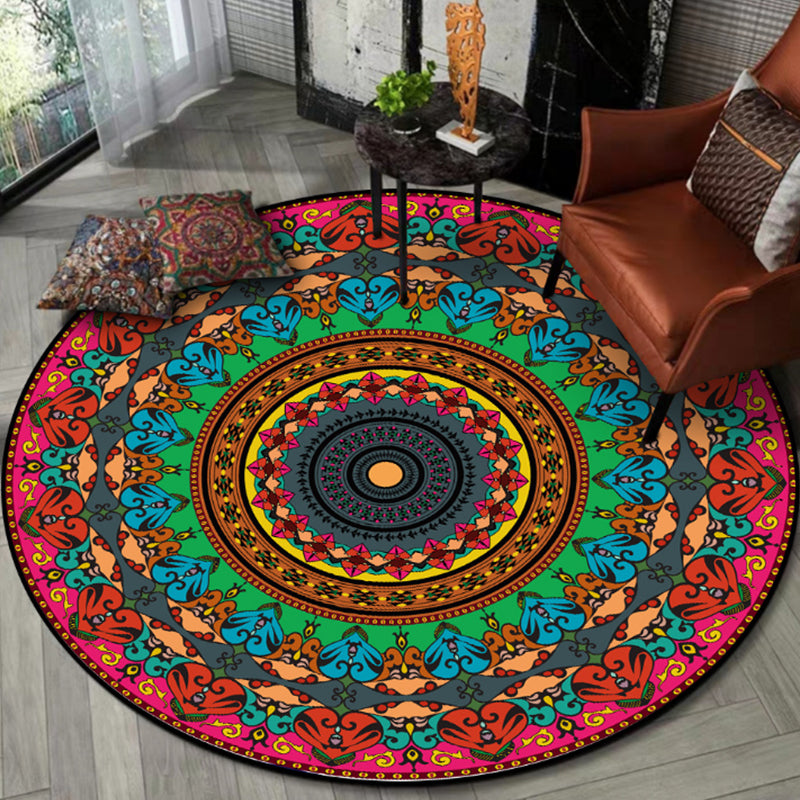 Vintage Multi Color Tribal Rug Polypropylene Americana Carpet Anti-Slip Pet Friendly Stain-Resistant Rug for Parlor Watermelon Red Clearhalo 'Area Rug' 'Moroccan' 'Rugs' Rug' 2242902