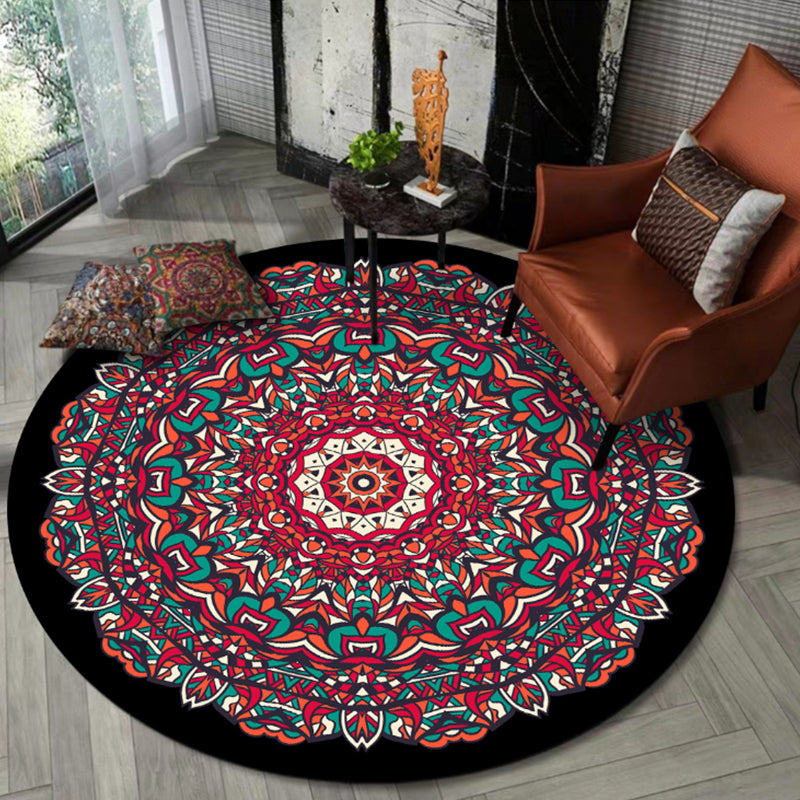 Vintage Multi Color Tribal Rug Polypropylene Americana Carpet Anti-Slip Pet Friendly Stain-Resistant Rug for Parlor Rose Red Clearhalo 'Area Rug' 'Moroccan' 'Rugs' Rug' 2242904