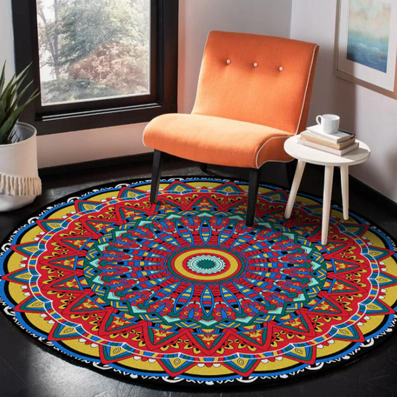 Vintage Multi Color Tribal Rug Polypropylene Americana Carpet Anti-Slip Pet Friendly Stain-Resistant Rug for Parlor Red Clearhalo 'Area Rug' 'Moroccan' 'Rugs' Rug' 2242906