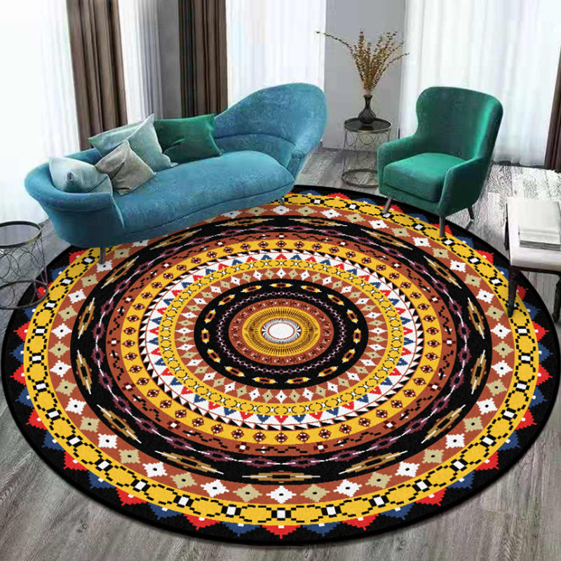 Vintage Multi Color Tribal Rug Polypropylene Americana Carpet Anti-Slip Pet Friendly Stain-Resistant Rug for Parlor Yellow Clearhalo 'Area Rug' 'Moroccan' 'Rugs' Rug' 2242908