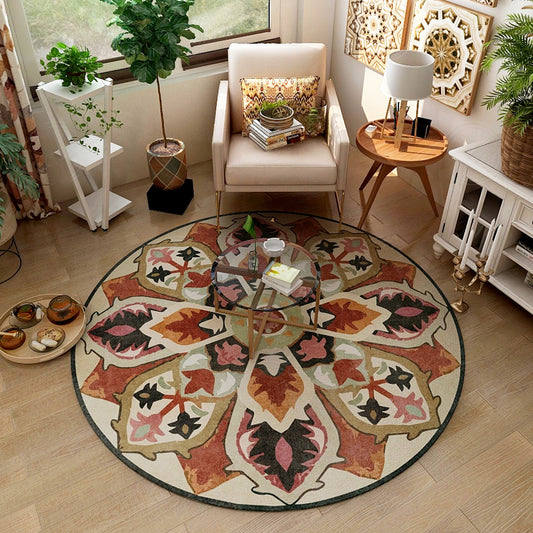 Classic Western Rug Multi-Colored Tribal Floral Print Rug Anti-Slip Backing Washable Area Carpet for Room Rose Pink Clearhalo 'Area Rug' 'Moroccan' 'Rugs' Rug' 2242944