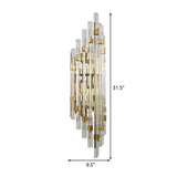 Clear Crystal Prism Wall Sconce Fixture Contemporary 4 Lights Wall Lamp in Gold for Corridor - Clearhalo - 'Modern wall lights' - 'Modern' - 'Wall Lamps & Sconces' - 'Wall Lights' - Lighting' - 224338