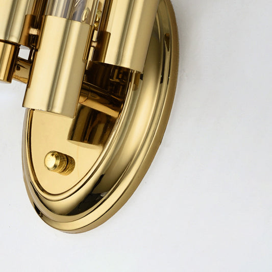 Tubed Frosted Glass Wall Lighting Modern Stylish 1 Light Brass Finish Wall Sconce Lamp for Living Room Clearhalo 'Modern wall lights' 'Modern' 'Wall Lamps & Sconces' 'Wall Lights' Lighting' 224343