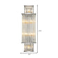 Linear Wall Mounted Lamp Modernist Style Clear Crystal 6 Lights Chrome Finish Wall Lighting Fixture Clearhalo 'Wall Lamps & Sconces' 'Wall Lights' Lighting' 224404