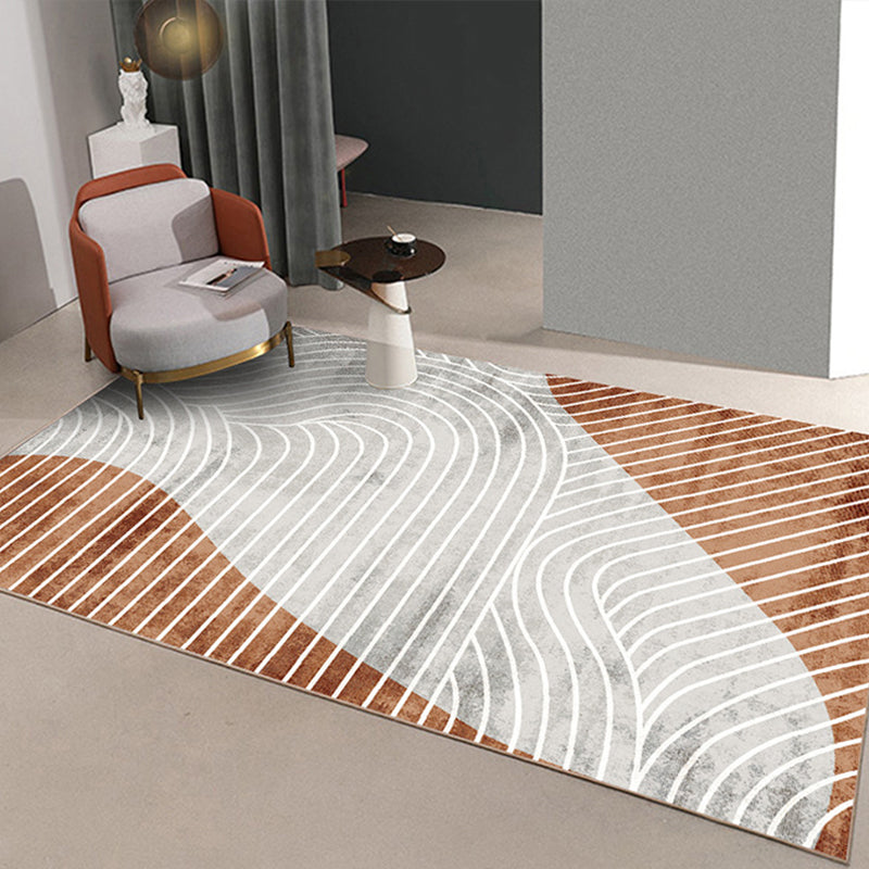 Modern Geometric Printed Rug Multi-Color Synthetics Area Rug Pet Friendly  Easy Care Washable Area Carpet for Parlor - Clearhalo