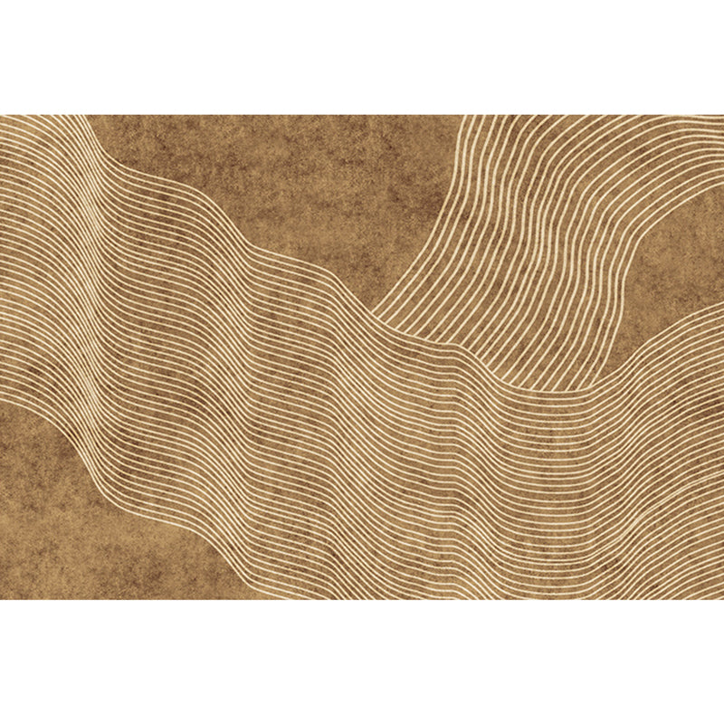 Simple Multi Color Striped Rug Polypropylene Casual Area Rug Machine Washable Anti-Slip Backing Rug for Decoration Dark Coffee Clearhalo 'Area Rug' 'Rug' 2244435
