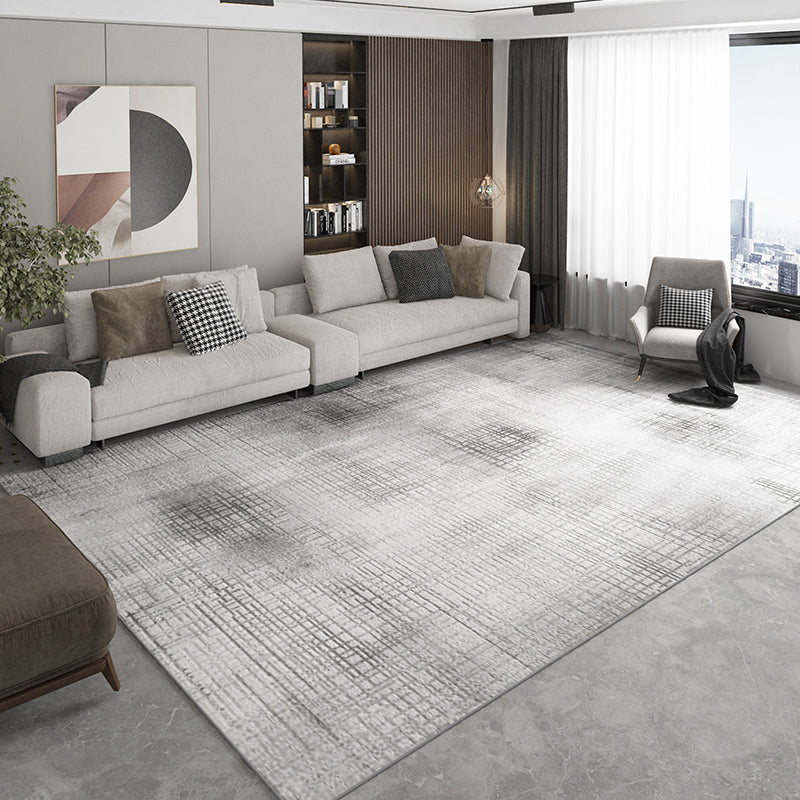 Modern Living Room Rug Multi Color Striped Pattern Carpet Synthetics Easy Care Pet Friendly Indoor Rug Grey Clearhalo 'Area Rug' 'Rug' 2244450