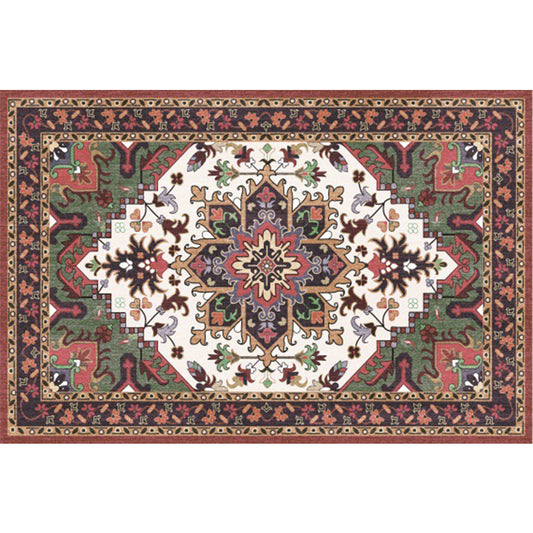 Boho-Chic Parlor Rug Multi Color Geometric Print Carpet Polypropylene Machine Washable Non-Slip Backing Rug Red Brown Clearhalo 'Area Rug' 'Moroccan' 'Rugs' Rug' 2244601