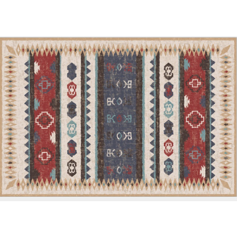 Boho-Chic Parlor Rug Multi Color Geometric Print Carpet Polypropylene Machine Washable Non-Slip Backing Rug Dark Red Clearhalo 'Area Rug' 'Moroccan' 'Rugs' Rug' 2244609