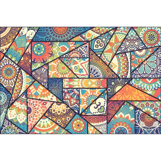 Boho-Chic Parlor Rug Multi Color Geometric Print Carpet Polypropylene Machine Washable Non-Slip Backing Rug Yellow Clearhalo 'Area Rug' 'Moroccan' 'Rugs' Rug' 2244610