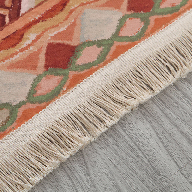 Multicolor Geometric Rug Polyster Moroccan Area Rug Non-Slip Backing Easy Care Washable Carpet for Bedroom Clearhalo 'Area Rug' 'Moroccan' 'Rugs' Rug' 2244615