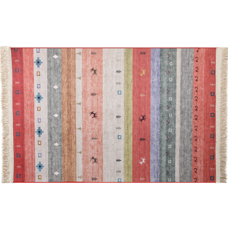 Multicolor Geometric Rug Polyster Moroccan Area Rug Non-Slip Backing Easy Care Washable Carpet for Bedroom Clearhalo 'Area Rug' 'Moroccan' 'Rugs' Rug' 2244619